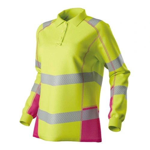 HI-VIS camisa de dos tonos L/S POLO para mujer
