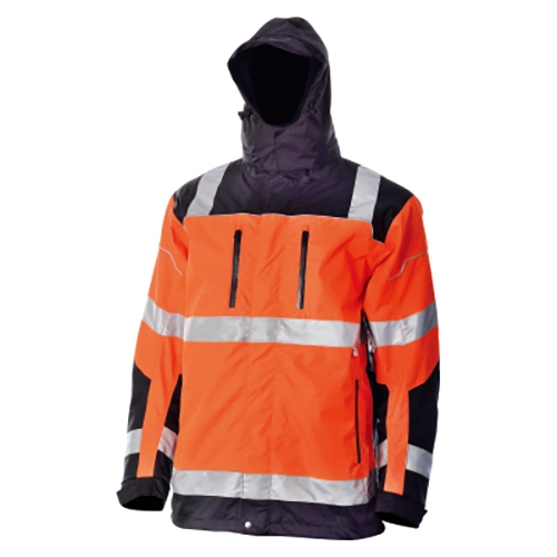 HI-VIS de dos tonos 2IN1 desmontable impermeable chaqueta Ripstop