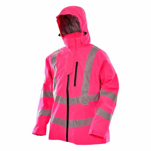 Chaqueta de lluvia color rosa