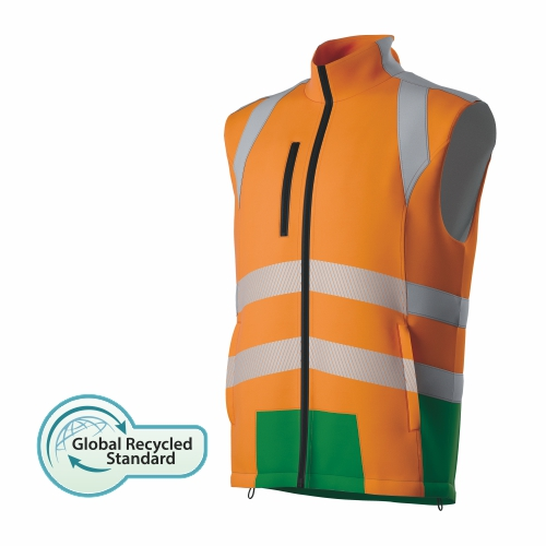 HI-VIS de cuerpo aislado con cremallera completa reciclado